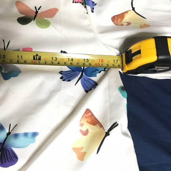 Butterfly Print Button Down Shirt | White Long Sleeve Blouse - Picture 10 of 10